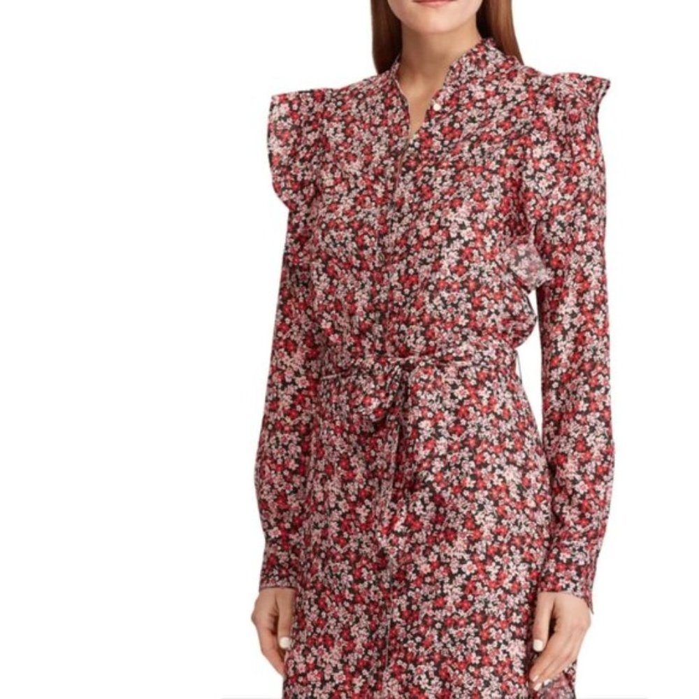 Ralph Lauren Ditsy Floral Ruffle Shirt Dress 16